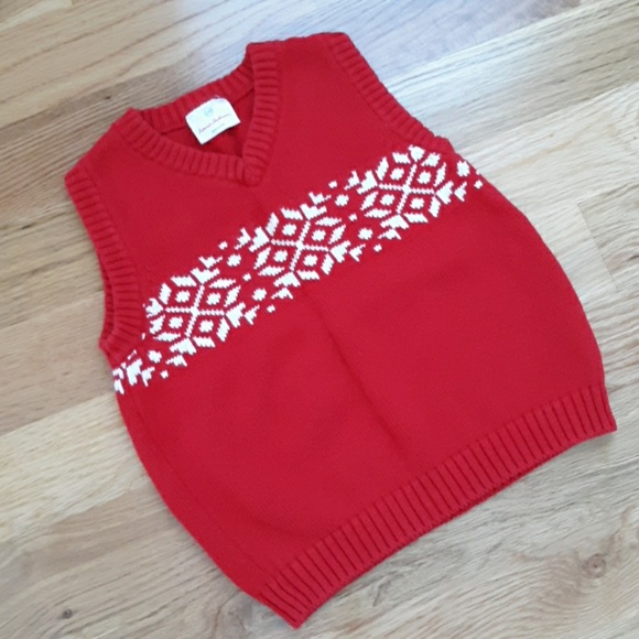 Hanna Andersson size 5 Red nordic white vest - Picture 2 of 3